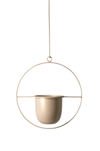 Colgante de techo dorado con macetero oval aluminio dorado