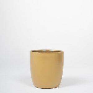 Macetero metálico aluminio 20cms dorado